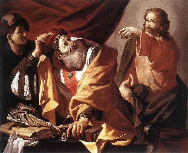 TERBRUGGHEN, Hendrick The Calling of St Matthew r France oil painting art